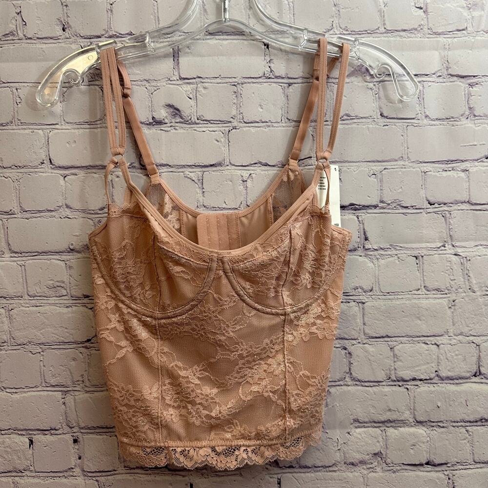Urban Outfitters Pink Lace Underwire Corset Tank Top NWT Size Size Medium